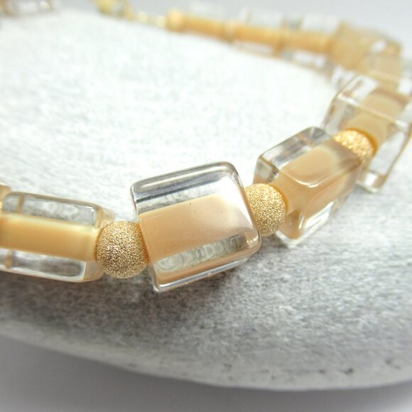 Cane glass and gold bracelet - Picture 3 of 14